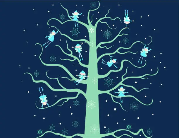 Vector illustration of fabulous tree