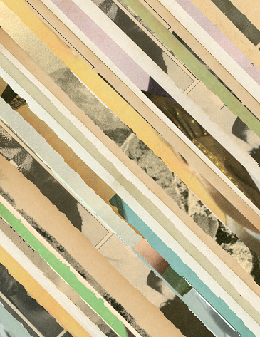 Background made of stripes of torn papers in diagonal design