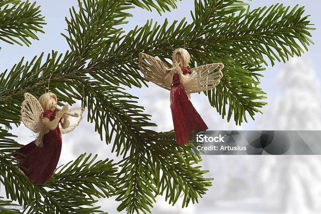 Decorazioni albero di Natale, Ángel di paglia - Foto stock royalty-free di Angelo