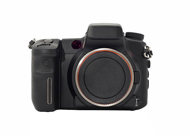 istock Front view of professional Dslr camera body isolated 93284498