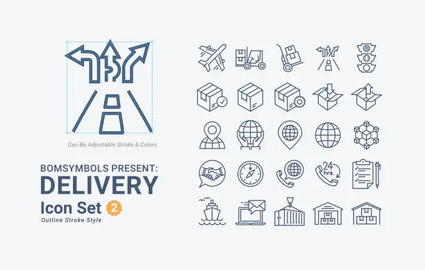 Vector illustration of Delivery-Outline-B02