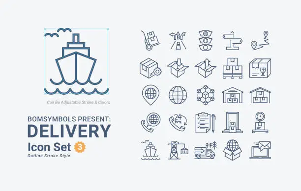 Vector illustration of Delivery-Outline-B03