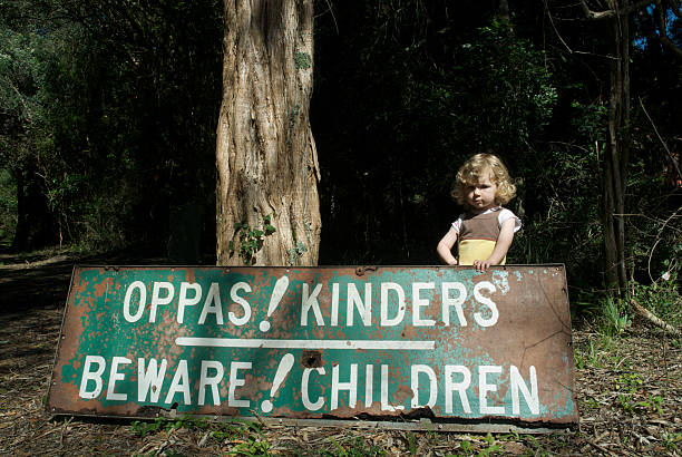 Beware! Children! stock photo