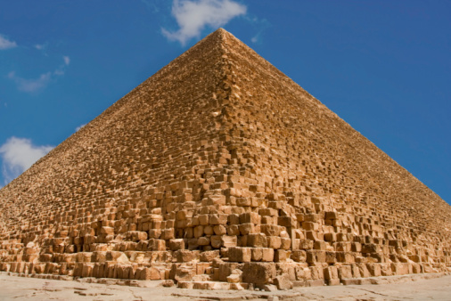 Close-up shot Pyramid of Giza ( Khufu Pyramid )