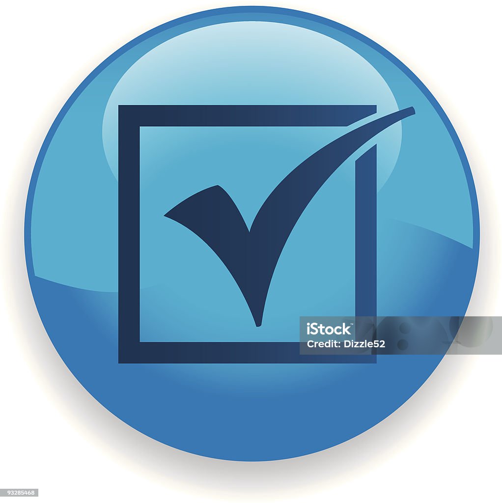 Icono de marca de verificación - arte vectorial de Azul libre de derechos