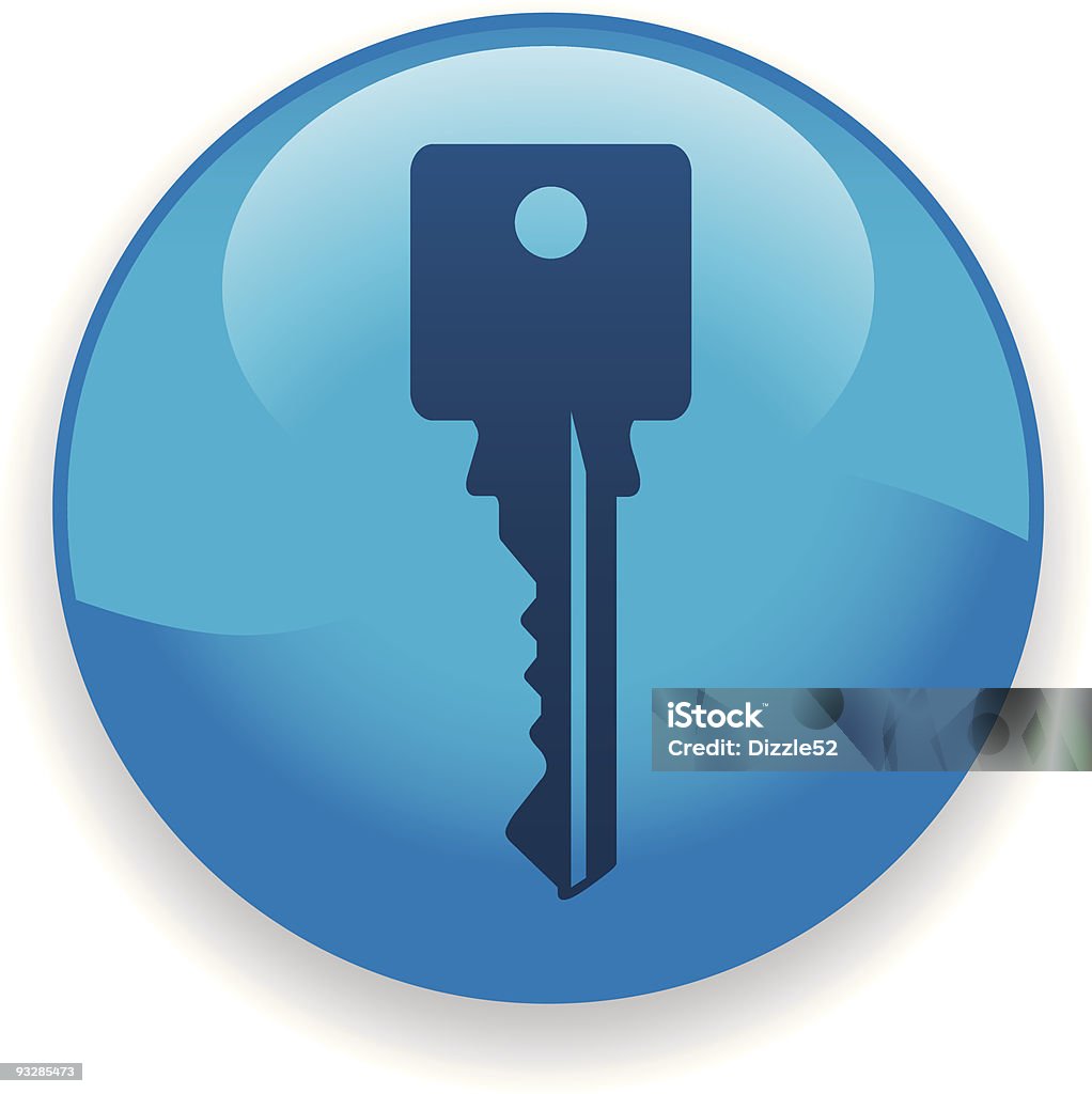 Key-Symbol - Lizenzfrei Blau Vektorgrafik