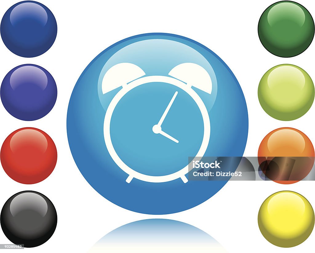 Icono de reloj despertador - arte vectorial de Amarillo - Color libre de derechos