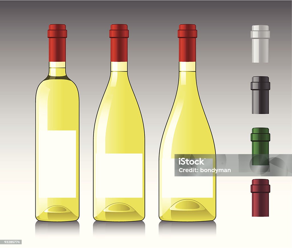 White wine bottles  Alcohol - Drink stock vector