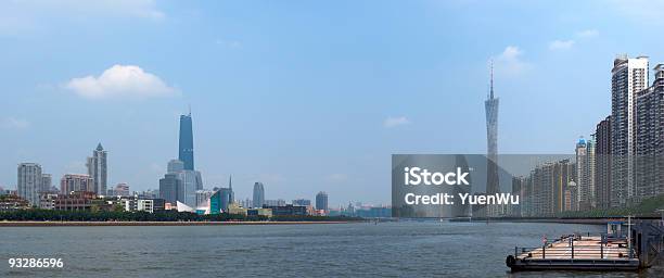 Guangzhou Skyline In The Pearl River Stock Photo - Download Image Now - Architecture, Asia, Blue