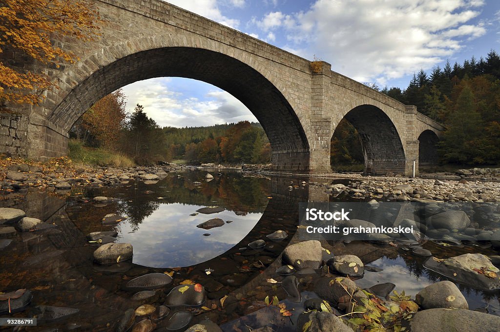 Pont sur la rivière et réflexion - Photo de Aberdeen - Grampian libre de droits