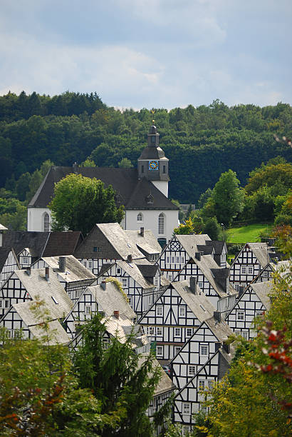 traditional German town stock photo