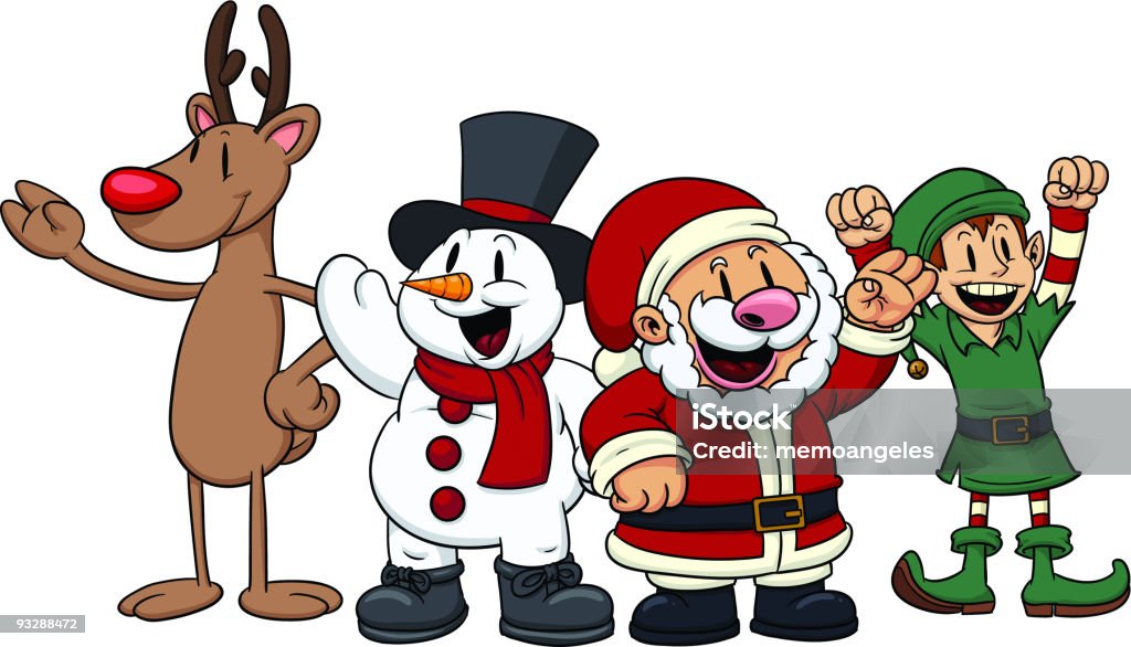Personnages de Noël - clipart vectoriel de Bonhomme de neige libre de droits