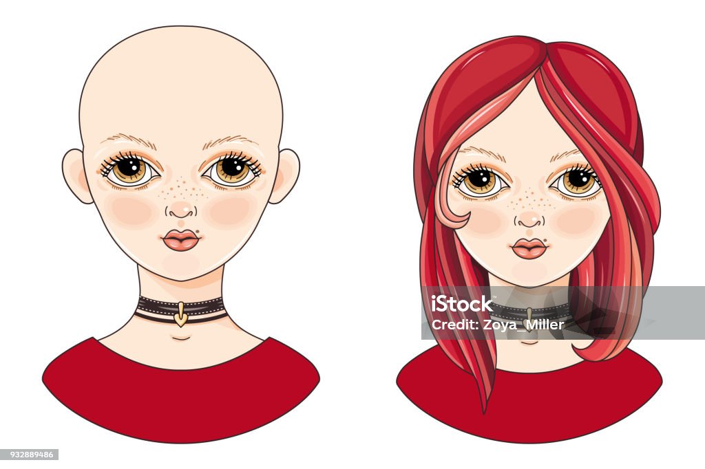 Kinky Teen Avatar Beautiful Redheaded Girl Stock Illustration 