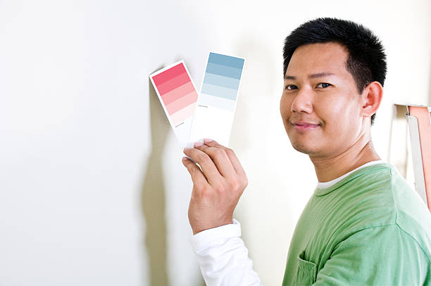 escolher cor de tons - home decorator house painter color swatch paint imagens e fotografias de stock