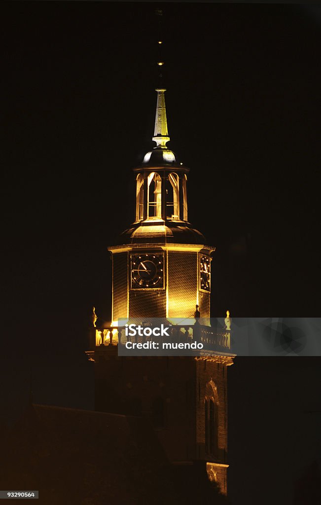 Iglesia en la noche, Joure, frisia, los Países Bajos - Foto de stock de Aire libre libre de derechos