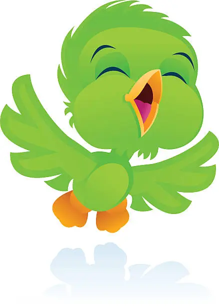 Vector illustration of Green Bird