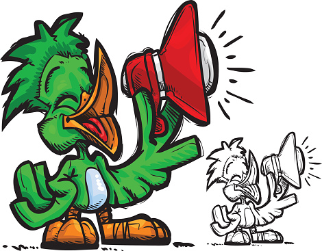 Calling Bird Vector Bird Calling Stock Illustration - Download Image Now - Animal Body Part ...