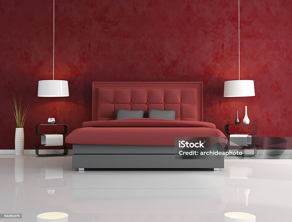 luxury red bedroom  Red Stock Photo