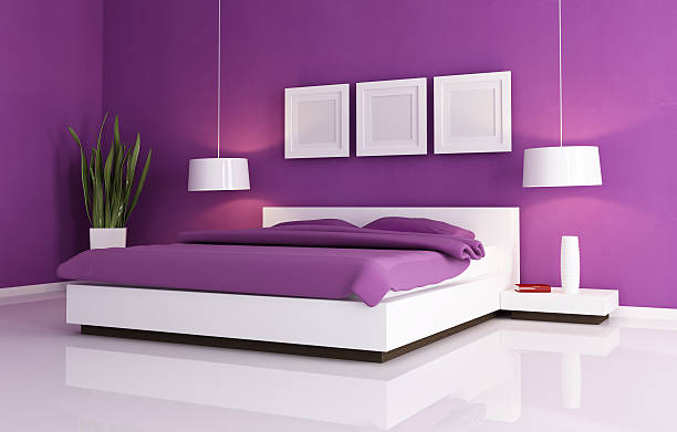 istock purple and white bedroom 93292383