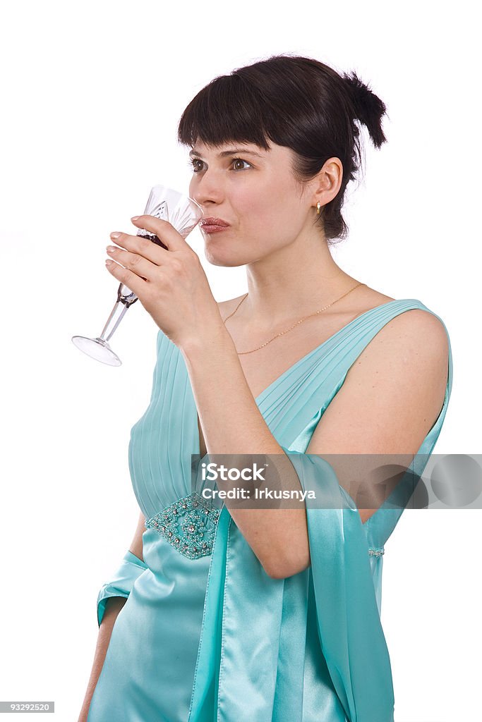 Woman with a glass of wine.  Adult Stock Photo