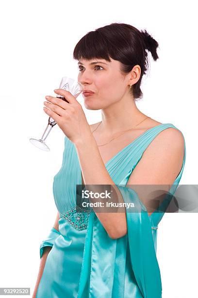 Woman With A Glass Of Wine Stock Photo - Download Image Now - Adult, Adults Only, Alcohol - Drink