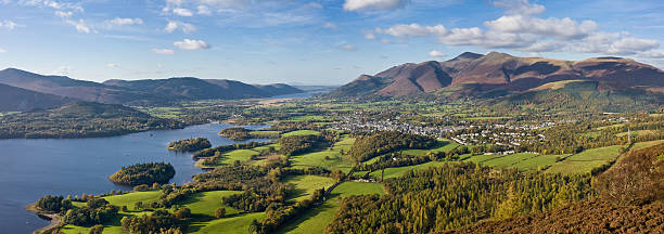 Keswick in the Lake District with Autumn colour stock photo