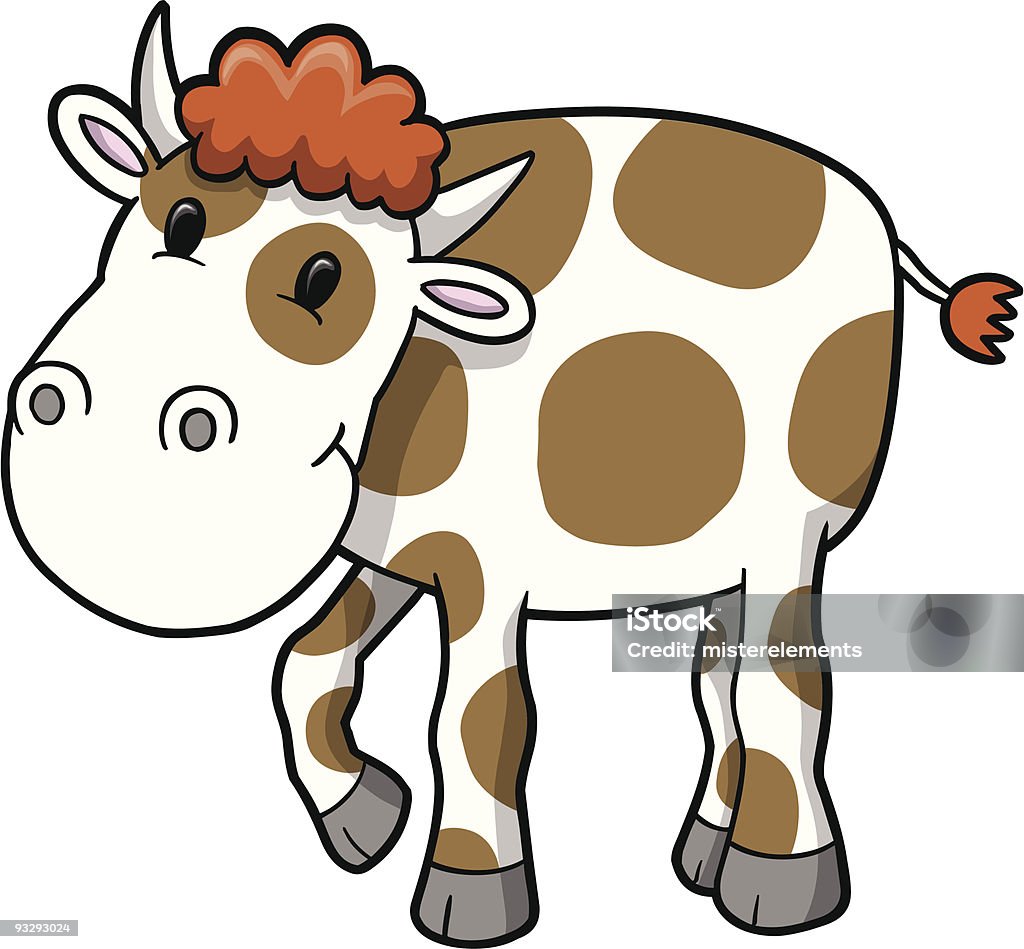Linda la leche de vaca - arte vectorial de Animal libre de derechos