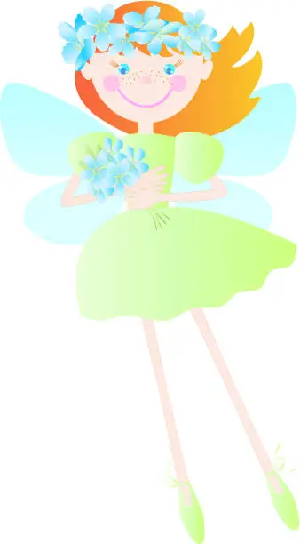 Vector illustration of spring elf