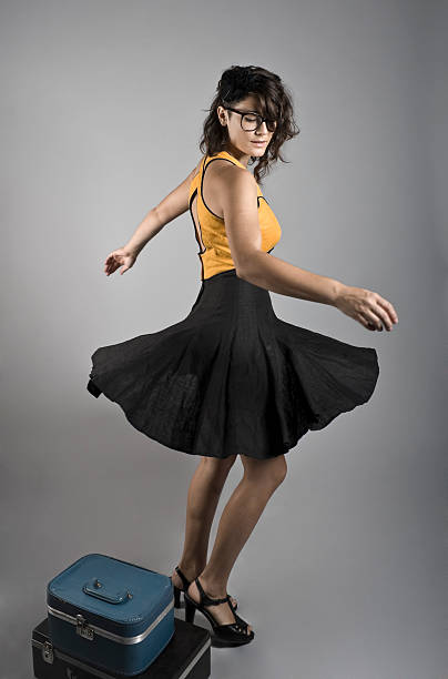 Beautiful woman dancing stock photo