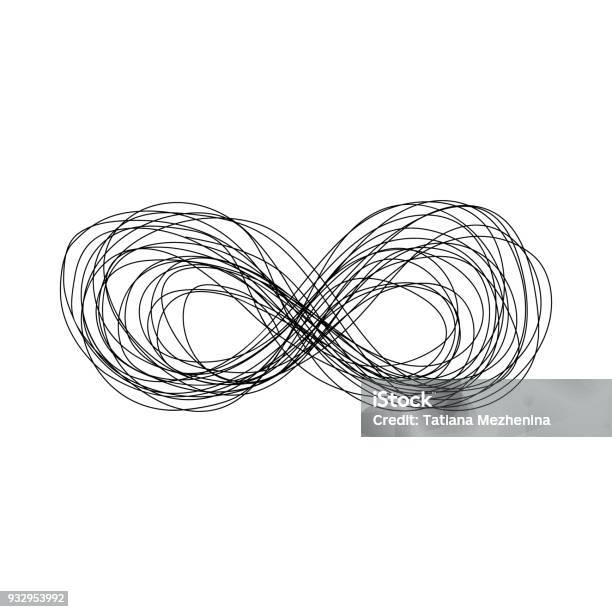 Abstract Hand Drawn Sketch Scribble Infinity Sign Stock Illustration - Download Image Now - Infinity, Symbol, Eternity