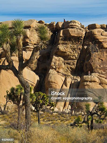 Desert Rock Climbers Stock Photo - Download Image Now - 20-29 Years, Achievement, Adventure