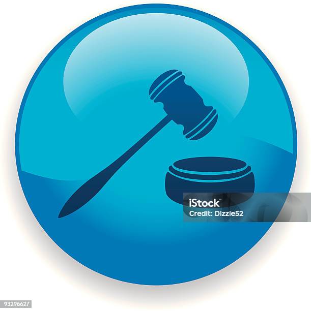 Marteau De Juge Icône Vecteurs libres de droits et plus d'images vectorielles de Bleu - Bleu, Brillant, Cercle