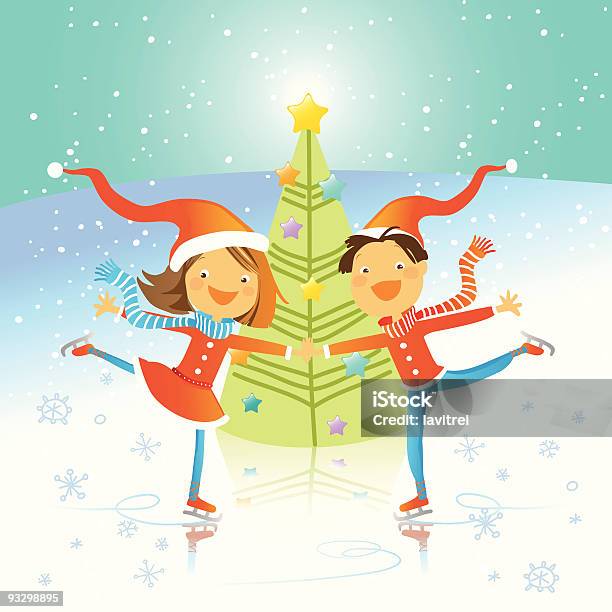 크리스마스 댄스 십대 소녀에 대한 스톡 벡터 아트 및 기타 이미지 - 십대 소녀, 아이, 아이스 스케이트