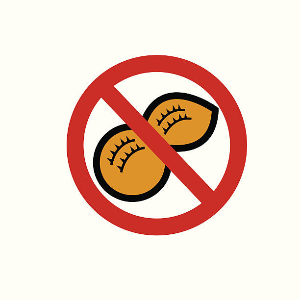 brak strefy orzechowym - allergy food peanut epipen stock illustrations