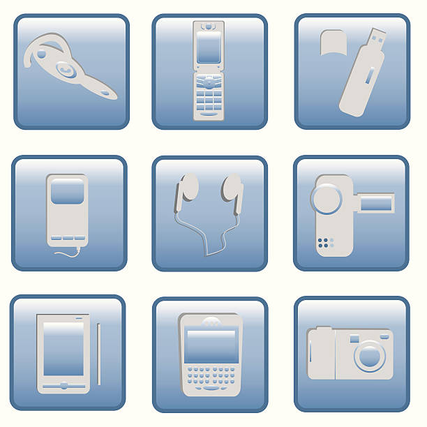 Little technology devices - icons vector art illustration