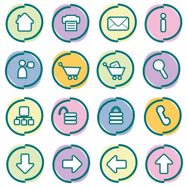 Funky Icons - Web 1 vector art illustration