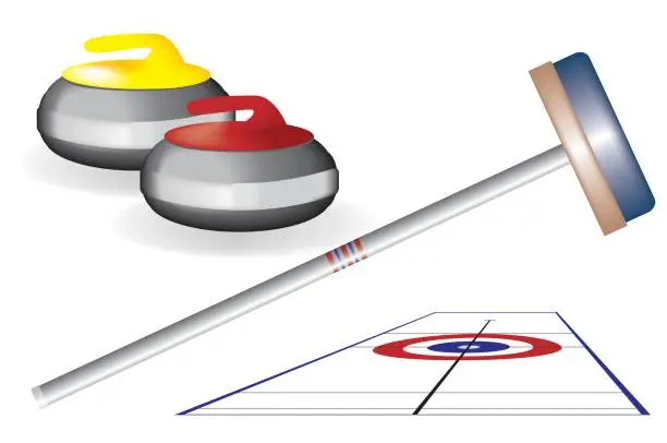 Vector illustration of Sports - curling design elements