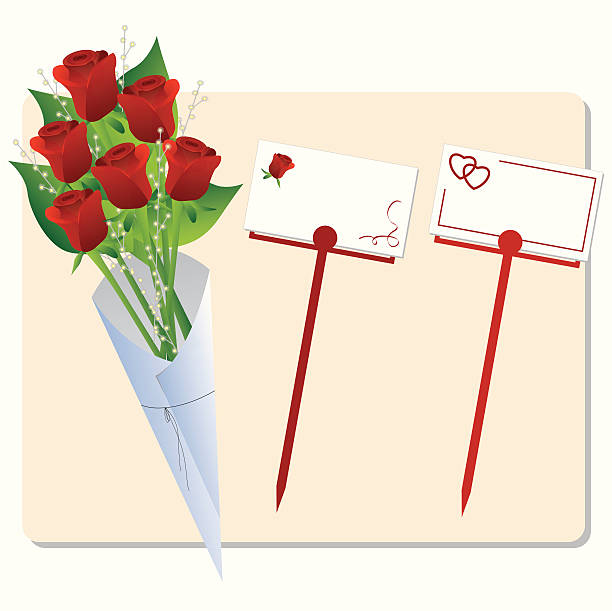 Flowers and Tags Series: Love vector art illustration