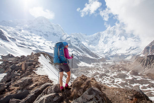 istock Trekker on the way to Annapurna base camp, Nepal 932996806