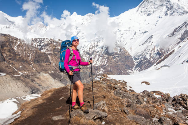 istock Trekker on the way to Annapurna base camp, Nepal 932997262