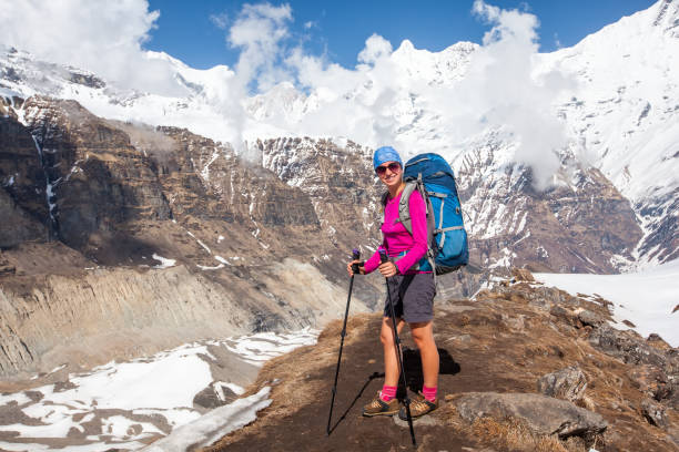 istock Trekker on the way to Annapurna base camp, Nepal 932997270