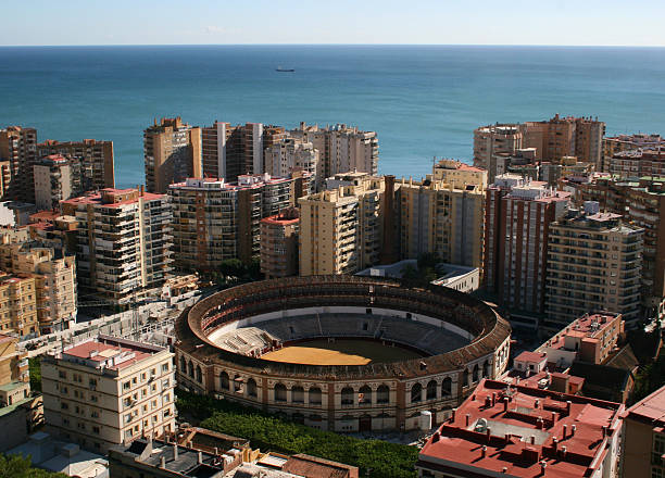 istock Malaga bullring, blocks, sea and horizon 93300498