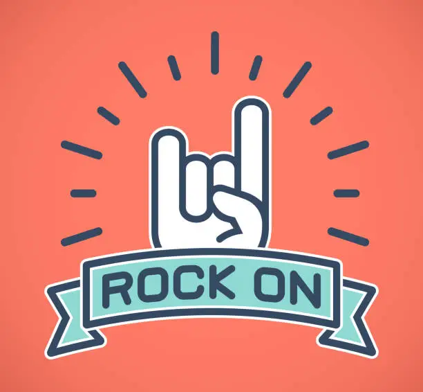 Vector illustration of Rock On Symbol