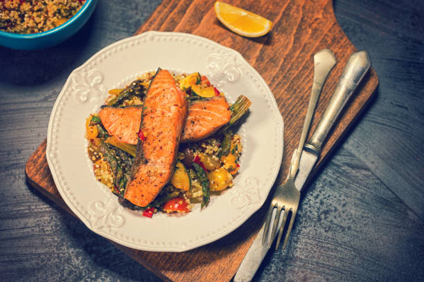 istock Freshly Pan-Fried Salmon With Couscous 933035034