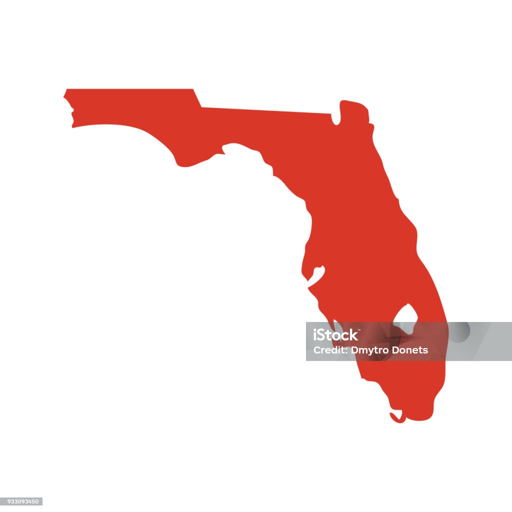 Symbol "Florida Karte" - Lizenzfrei Florida - USA Vektorgrafik