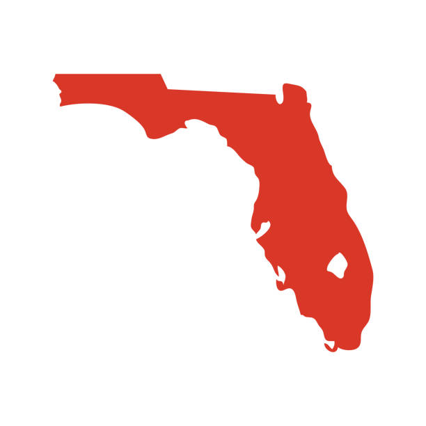 Florida map icon vector art illustration