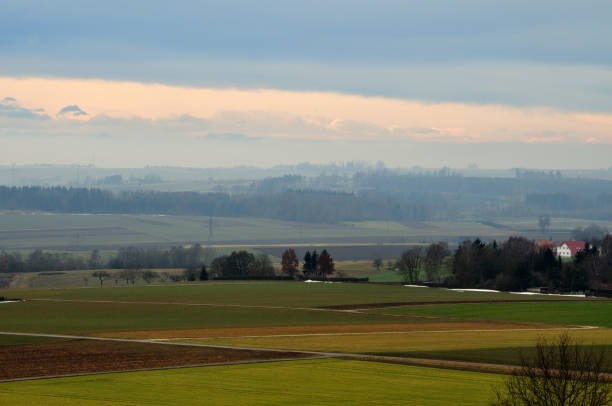 istock view over landscape at misty morning 933094116