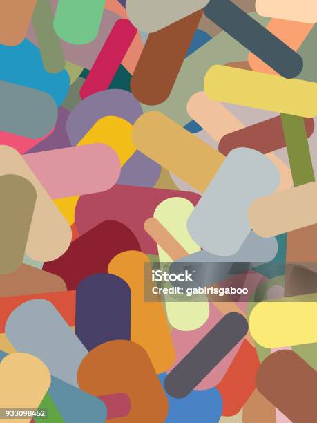 Random Capsule Pattern Capsules Digitally Created Flat Shapes Thrown Together In Random Stock ...