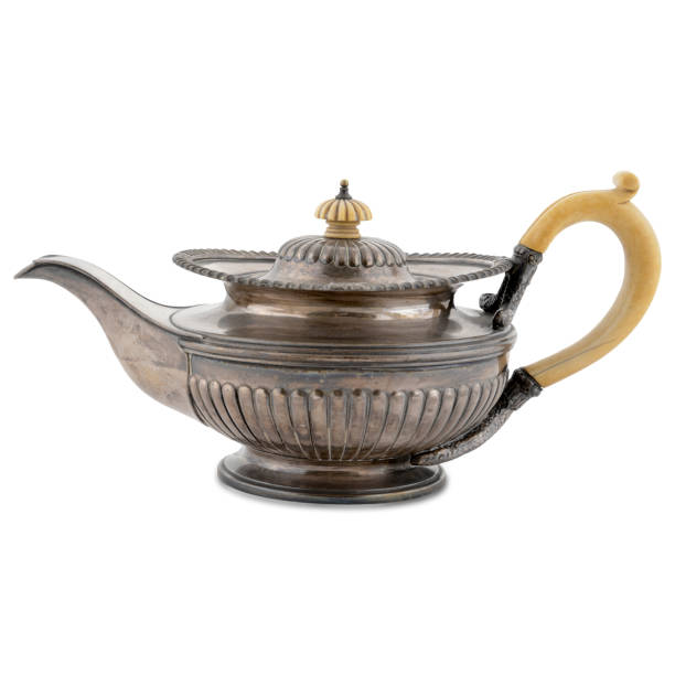 istock Ancient silver teapot made in 1870 933116260