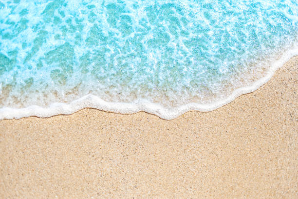 istock Summer background with Soft wave of blue ocean on sandy beach 933119248